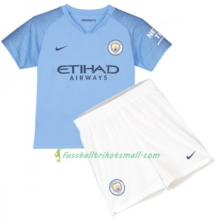 Fußballtrikots Manchester City Kinder 2018-2019 Kurzarm Heimtrikotsatz kaufen